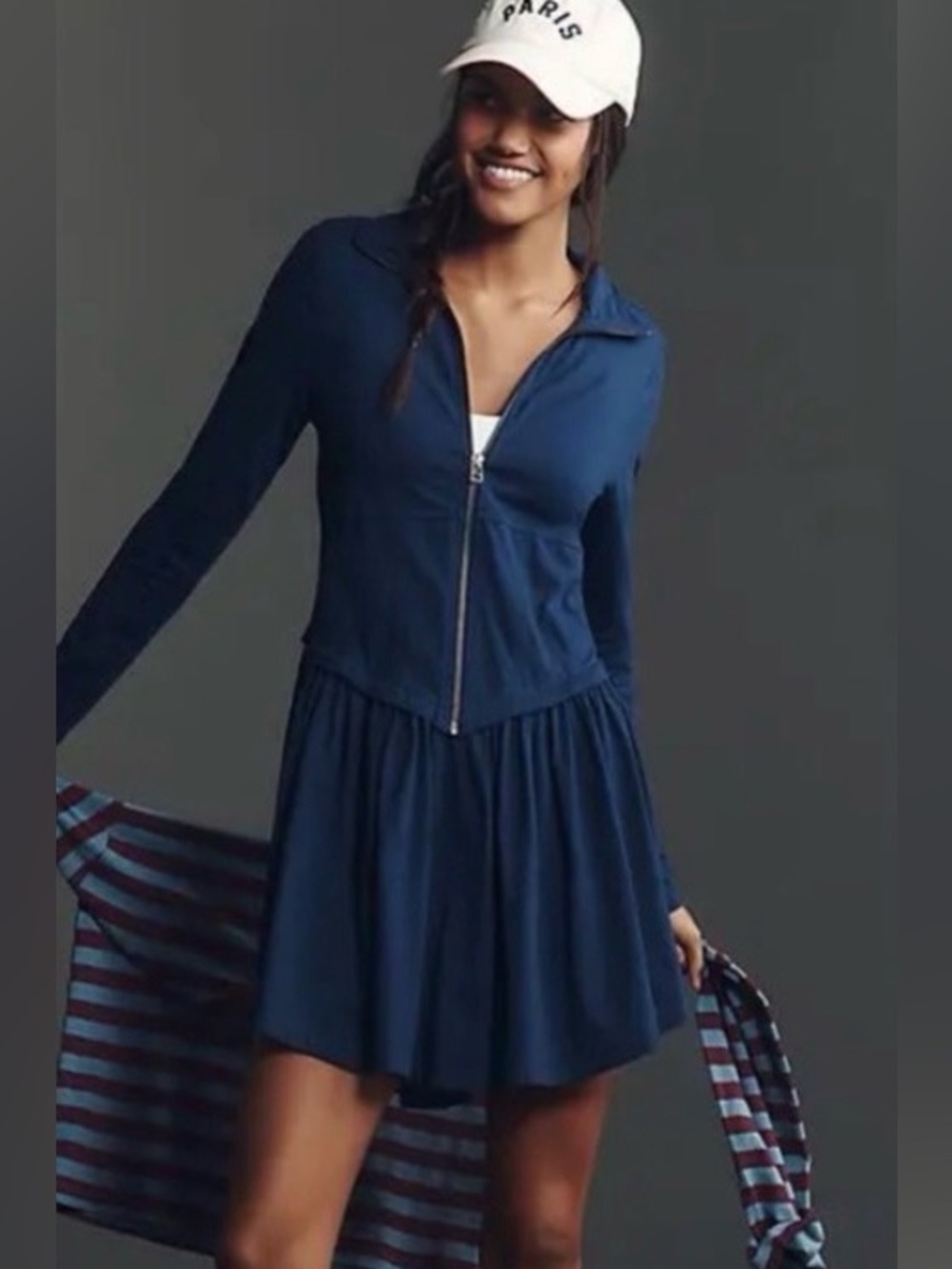 Anthropologie Daily Practice Taylor Long Sleeve Zip Front Mini Dress